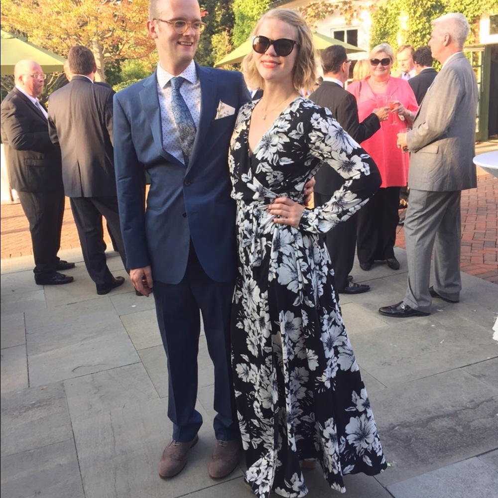 Floral full length maxi wrap dress